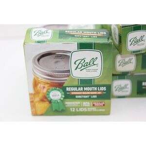 Ball Regular Mouth Lids SureTight 1440031050 Silver 6 Boxes 72 Count Total NEW